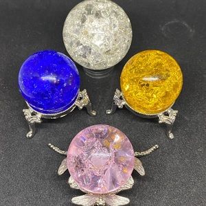Crackle quartz spheres